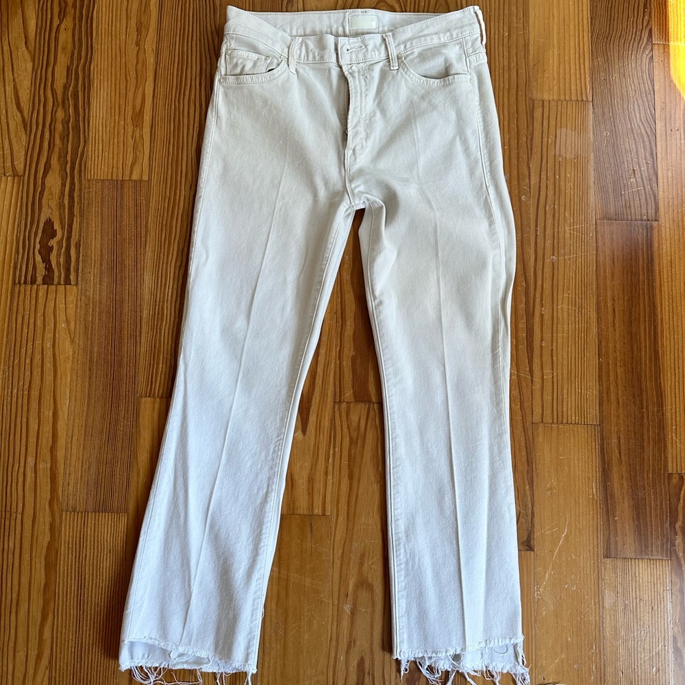 MOTHER The Insider Step Crop Fray Jeans size 29